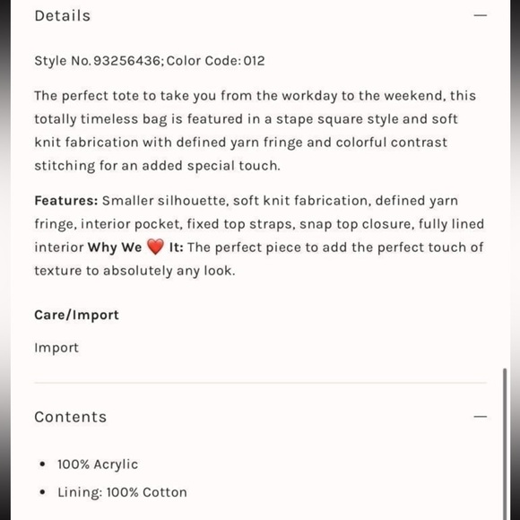 Free People Oslo Tote Bag Cream Bohemian Fringe Knitted Yarn Purse NWT - Picture 6 of 11